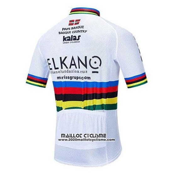 2020 Maillot Ciclismo UCI Mondo Champion Euskadi Murias Blanc Manches Courtes et Cuissard